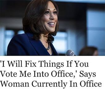 Harris currently in office - I will fix things