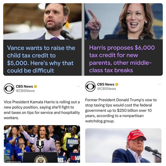 Leftist mainstream media Harris vs Trump